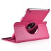 360 Degree Rotating Folio Lichi PU Leather Flip Swivel Stand Smart Wake / Sleep Case Cover With Elastic Belt For iPad Mini 4 - Pink