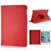 360 Degree Rotating Folio Lichi PU Leather Flip Swivel Stand Smart Wake / Sleep Case Cover With Elastic Belt For iPad Mini 4 - Red