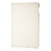 360 Degree Rotating Folio Lichi PU Leather Flip Swivel Stand Smart Wake / Sleep Case Cover With Elastic Belt For iPad Mini 4 - White