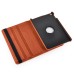 360 Degree Rotating Folio Lichi PU Leather Flip Swivel Stand Smart Wake / Sleep Case Cover With Elastic Belt For iPad Mini 4 - Yellowish Brown