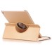 360 Degree Rotating Lichi PU Leather Smart Wake / Sleep Case Cover With Elastic Belt for iPad Pro 9.7 inch - Gold