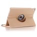 360 Degree Rotating Lichi PU Leather Smart Wake / Sleep Case Cover With Elastic Belt for iPad Pro 9.7 inch - Gold