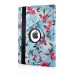 360 Degree Rotation Design Flower Pattern Stand Leather Smart Case for iPad Air 2 ( iPad 6 ) - Blue