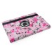 360 Degree Rotation Design Flower Pattern Stand Leather Smart Case for iPad Air 2 ( iPad 6 ) - Pink