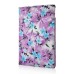 360 Degree Rotation Design Flower Pattern Stand Leather Smart Case for iPad Air 2 ( iPad 6 ) - Purple