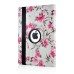 360 Degree Rotation Design Flower Pattern Stand Leather Smart Case for iPad Air 2 ( iPad 6 ) - White