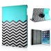 360 Degree Rotation Design Wave Pattern Stand Leather Smart Case for iPad Air ( iPad 5 ) - Light Blue