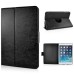 360 Degree Rotation Horse Skin Magnetic Stand Leather Smart Case for iPad Air - Black