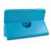 360 Degree Rotation Horse Skin Magnetic Stand Leather Smart Case for iPad Air - Light Blue