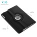 360 Degree Rotation Jean Fabric Wake/Sleep Flip Stand Smart Cover with Card Slot for iPad Air - Black