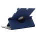 360 Degree Rotation Jean Fabric Wake/Sleep Flip Stand Smart Cover with Card Slot for iPad Air - Dark Blue