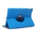 360 Degree Rotation Jean Fabric Wake/Sleep Flip Stand Smart Cover with Card Slot for iPad Air - Light Blue