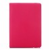 360 Degree Rotation Jean Fabric Wake/Sleep Flip Stand Smart Cover with Card Slot for iPad Air - Magenta