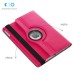 360 Degree Rotation Jean Fabric Wake/Sleep Flip Stand Smart Cover with Card Slot for iPad Air - Magenta