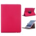 360 Degree Rotation Jean Fabric Wake/Sleep Flip Stand Smart Cover with Card Slot for iPad Air - Magenta