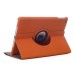 360 Degree Rotation Jean Fabric Wake/Sleep Flip Stand Smart Cover with Card Slot for iPad Air - Orange