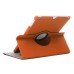 360 Degree Rotation Jean Fabric Wake/Sleep Flip Stand Smart Cover with Card Slot for iPad Air - Orange