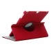 360 Degree Rotation Jean Fabric Wake/Sleep Flip Stand Smart Cover with Card Slot for iPad Air - Red