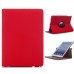 360 Degree Rotation Jean Fabric Wake/Sleep Flip Stand Smart Cover with Card Slot for iPad Air - Red