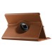 360 Rotating Folio Lychee Grain Wake / Sleep Leather Flip Swivel Stand Case Cover With Elastic Belt For iPad Air 2 (iPad 6) - Brown