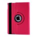 360 Rotating Folio Lychee Grain Wake / Sleep Leather Flip Swivel Stand Case Cover With Elastic Belt For iPad Air 2 (iPad 6) - Magenta