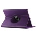 360 Rotating Folio Lychee Grain Wake / Sleep Leather Flip Swivel Stand Case Cover With Elastic Belt For iPad Air 2 (iPad 6) - Purple