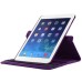 360 Rotating Folio Lychee Grain Wake / Sleep Leather Flip Swivel Stand Case Cover With Elastic Belt For iPad Air 2 (iPad 6) - Purple