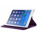 360 Rotating Folio Lychee Grain Wake / Sleep Leather Flip Swivel Stand Case Cover With Elastic Belt For iPad Air 2 (iPad 6) - Purple