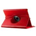 360 Rotating Folio Lychee Grain Wake / Sleep Leather Flip Swivel Stand Case Cover With Elastic Belt For iPad Air 2 (iPad 6) - Red