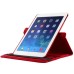 360 Rotating Folio Lychee Grain Wake / Sleep Leather Flip Swivel Stand Case Cover With Elastic Belt For iPad Air 2 (iPad 6) - Red