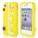 3D Animal on the Happy Bus Pattern Silicone Back Case Cover for iPhone 4 iPhone 4S - Yellow