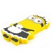 3D Cartoon Despicable Me Funny Double - Eyed Minions Wearing Apron Pattern Soft Rubberized Silicone Shock - Absorbing Jelly Case Cover For iPhone 4 iPhone 4S