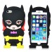 3D Cute Cartoon Bat Woman Pattern Impact Resistant Silicone Jelly Case Cover For iPhone 5 iPhone 5s - Black