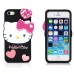 3D Cute Cartoon Hello Kitty  Bowknot Pattern Shock Absorption Soft Silicone Cases Cover For iPhone 5 iPhone 5s