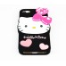 3D Cute Cartoon Hello Kitty  Bowknot Pattern Shock Absorption Soft Silicone Cases Cover For iPhone 5 iPhone 5s