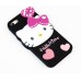 3D Cute Cartoon Hello Kitty  Bowknot Pattern Shock Absorption Soft Silicone Cases Cover For iPhone 5 iPhone 5s