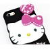 3D Cute Cartoon Hello Kitty  Bowknot Pattern Shock Absorption Soft Silicone Cases Cover For iPhone 5 iPhone 5s