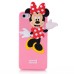 3D Cute Cartoon Minnie Mouse Pattern Shock Absorbing Soft Silicone Case Cover For iPhone 5 iPhone 5s - Pink