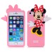 3D Cute Cartoon Minnie Mouse Pattern Shock Absorbing Soft Silicone Case Cover For iPhone 5 iPhone 5s - Pink