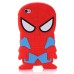 3D Cute Cartoon Spider Man Anti-Shock Rubberized Silicone Jelly Case Cover For iPhone 4S iPhone 4 - Red