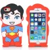 3D Cute Cartoon Superman Pattern Impact Resistant Silicone Jelly Case Cover For iPhone 5 iPhone 5s - Red