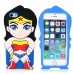 3D Cute Cartoon Superwoman Pattern Impact Resistant Silicone Jelly Cases Cover For iPhone 5 iPhone 5s - Blue