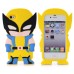 3D Cute Cartoon X-Men Shock Absorption Rubberized Silicone Jelly Case Cover For iPhone 4S iPhone 4