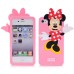 3D Cute Disney Cartoon Mickey Mouse Pattern Shock Absorbing Soft Silicone Cases Cover For iPhone 4 iPhone 4S - Pink