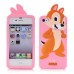 3D Cute Disney Cartoon Squirrel Pattern Shock Absorbing Soft Silicone Case Cover For iPhone 4 iPhone 4S - Pink