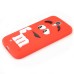 3D Cute M&M Pattern Silicone Rubberized Case Cover for Samsung Galaxy S4 - Red