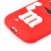 3D Cute M&M Pattern Silicone Rubberized Case Cover for Samsung Galaxy S4 - Red