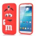 3D Cute M&M Pattern Silicone Rubberized Case Cover for Samsung Galaxy S4 - Red