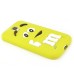 3D Cute M&M Pattern Silicone Rubberized Case Cover for Samsung Galaxy S4 - Yellow