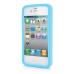 3D Cute M&M Pattern Silicone Rubberized Case Cover for iPhone 4 iPhone 4S - Blue